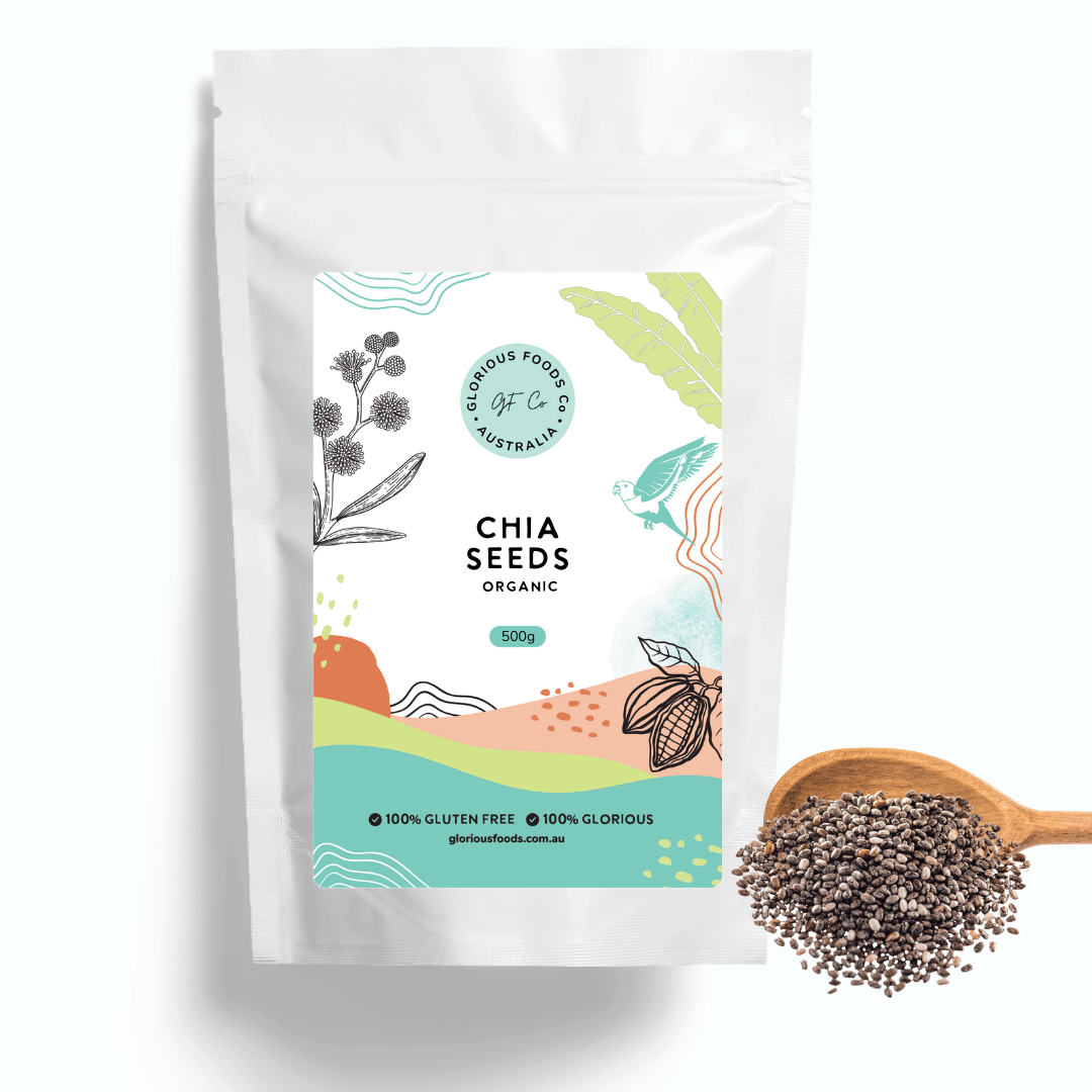 Glorious Foods Chia Seeds Organic - Gluten Free 250g Retail Pack Premium