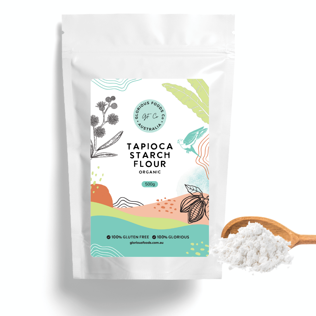 Tapioca Starch Flour Organic - Glorious Foods Co Gluten Free, Preservative free. 500g Retail Pantry Pack