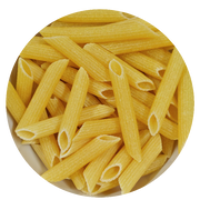 Gluten-free tube pasta, rigatoni shape, from Gluten Free Wholesalers Australia, shown in a clear image.