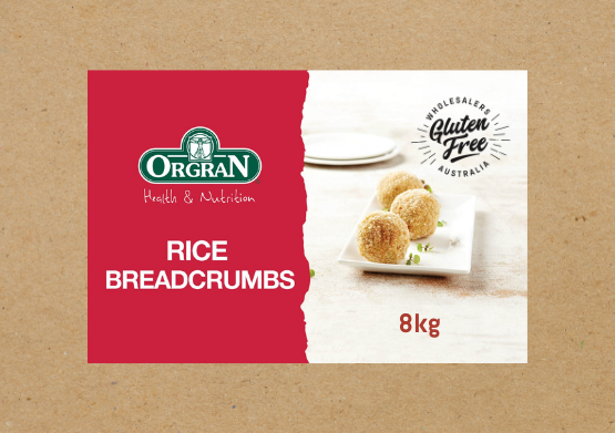 Orgran Crispi Rice GF Breadcrumbs BULK 8kg, 300g Retail Pack 
